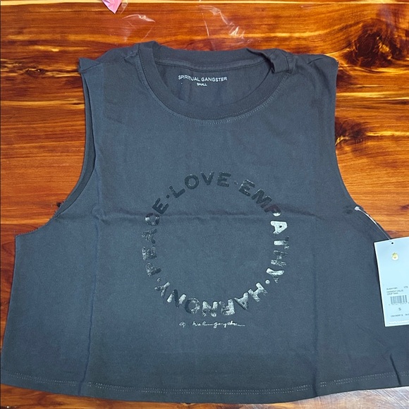 Spiritual Gangster Tops - Spiritual Gangster Charcoal Muscle Tee